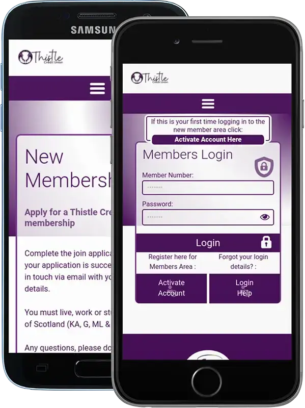 Thistle Credit Union Mobile Banking App, Affordable Loans, Affordable Borrowing, West of Scotland, Scotland, UK